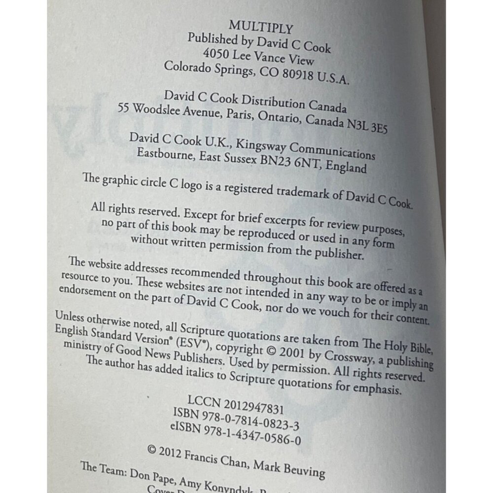 Multiply Disciples Making Disciples Francis Chan Paperback Christianity - Picture 7 of 7